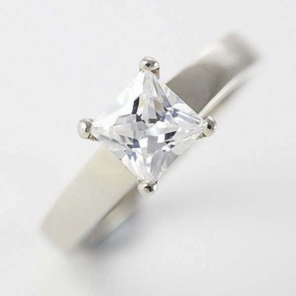 ... 9ct White Gold Jewelry, Cubic Zirconia Wedding Engagement 3 Ring Set