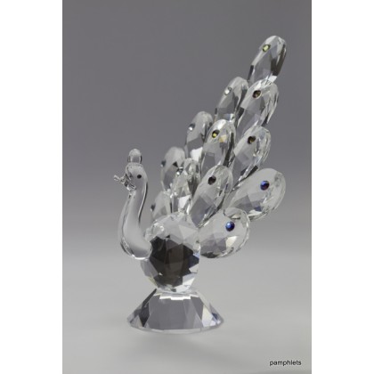 Crystal Peacock Figurine Large 