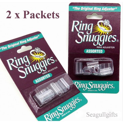2 Packets of Assorted Ring Snuggies, Loose Ring Sizer, Adjuster 