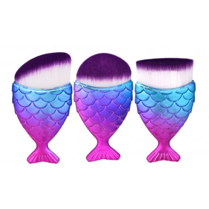 Mermaid Fish Tail Make Up Brushes Set of 3