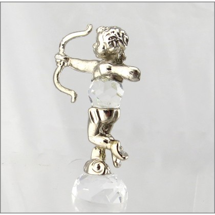 Crystal & Metal Cherub, Cupid Figurine