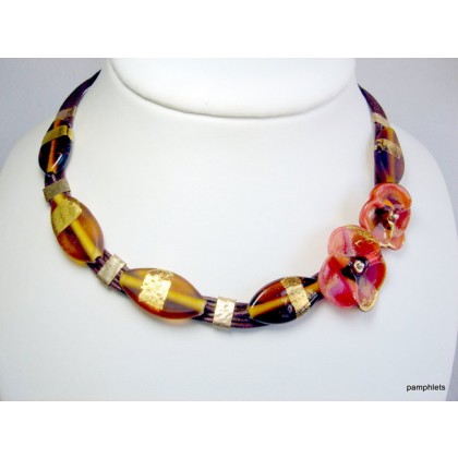 Designer Necklace, Art Glass Jewellery, by JanArt Israel