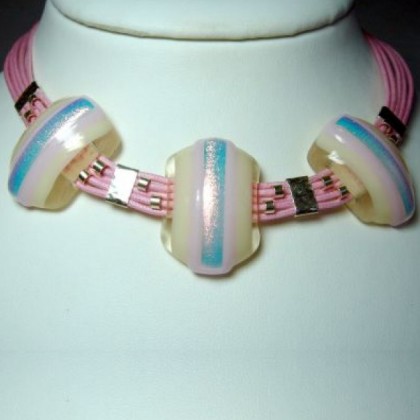 Janart Fused Glass Necklace, Fashion Jewellery Made In Israel