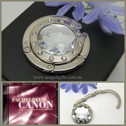 Crystal Clear Fashion Portable Handbag Purse Hook with Relaxation CD