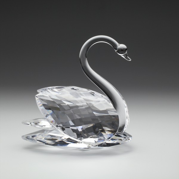 LARGE CRYSTAL SWAN ORNAMENT, ANIMAL FIGURINE  -  Seagull Gifts