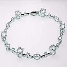 Loading image - Moissanite  Diamond  Bracelet set in Solid White Gold 