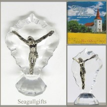Loading image - Crystal Jesus Religious Figurine with Gospel CD
