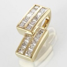 Loading image - 9ct Gold Simulated Diamond Pendant
