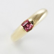 9ct Jewelry, Gold Dome Ring Natural Pink Tourmaline