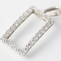 Loading image - 9ct White Gold Simulated Diamond Pendant