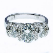 Loading image - Diamond Moissanite Engagment Ring 18 ct White Gold 