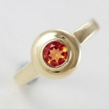 Loading image - Antique Design, 9ct Gold Round Garnet Dress Ring