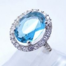 Sterling Silver Jewellery, Blue Diamond Cocktail Ring 