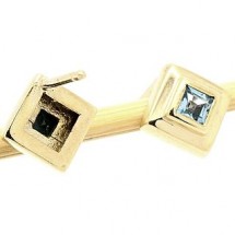 Loading image - Solid 9k Gold Blue Topaz Stud Earrings