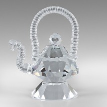 Crystal Teapot Ornament Figurine 