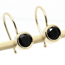 Loading image - Solid 9k Gold Sapphire Hook Earrings 