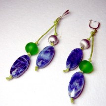 Loading image - Designer Fused Glass Earrings, by JanArt Israel, Hand crafted