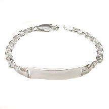 Loading image - 6 Inch Sterling Silver Baby Child Plain Gucci ID Name Bracelet