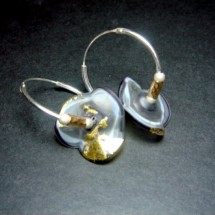 Designer Earrings, Fused Glass and Sterling Silver