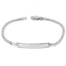 Loading image - 6 Inch Sterling Silver Baby Child Curb ID Name Bracelet