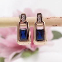 Loading image - 9ct Gold Sapphire and Diamond Drop Earrings