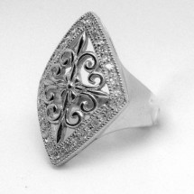 Loading image - Sterling Silver Jewellery, Celtic Design Cubic Zirconia Ring