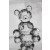 Crystal Teddy Bear  Ornament, Solid Crystal Figurine 