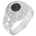 Black and White CZ Ring in Rhodium Silver