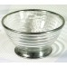 Antiqued Decor Glass Bowl Made In Italy, Solid Pewter Base and Rim