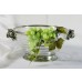 Antiqued Large Grape Glass and Pewter Bowl with Grape Handles 