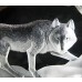 Crystal Sculpture Mats Jonasson Running Wolf