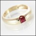 9CT GOLD RUBY RING DOME ENGAGEMENT OR ANNIVERSARY RING 