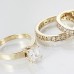 9ct Gold Simulated Diamond Wedding Ring Set x 3