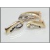 White and Yellow Two Tone Gold Earrings with 3 High Quality Diamonds
