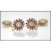 Star Dangle Diamond and Garnet Earrings Set in 9K Gold