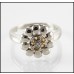 9ct Gold Diamond and Citrine Floral Ring 