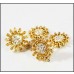 Star Dangle Diamond and Citrine Earrings Set in 9 K Yellow Gold