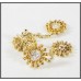 Star Dangle Diamond and Citrine Earrings Set in 9 K Yellow Gold