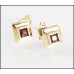 Solid 9k Gold Ruby Stud Earrings