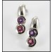 Solid 9ct White Gold Amethyst and Tourmaline Earrings