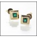 Solid 9k Gold Emerald Stud Earrings