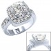 Ladies Diamond Engagement Ring in Rhodium Silver