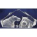 SOLD - Mats Jonasson Crystal Two Hippos Bathing Limited Edition