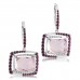 Pink Amethyst Diamond  White Gold Earring