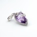 SOLD - Diamond Pendant Amethyst set in 18ct Solid White Gold