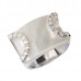 Sterling Silver Ring, White Mother of Pearl with Cubic Zirconia