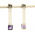 9ct Yellow Gold Amethyst Drop Stud Earrings