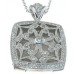 Antique Inspired Square CZ Locket in 925 Sterling Silver 