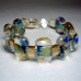 Blue Fused Glass and Sterling Silver Bracelet
