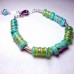 Designer Fused Glass Beaded Bracelet, Crafted in Israel